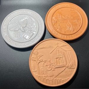 Frankoma Trivets Set of 3 Niroga Nazarene Retreat Golden Agers 1983 1984 1988